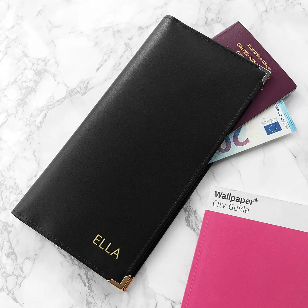 Personalised Luxury Leather Travel Wallet