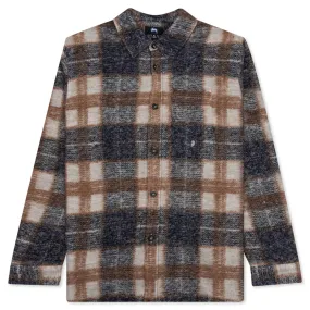 Plaid Knit Shirt - Navy