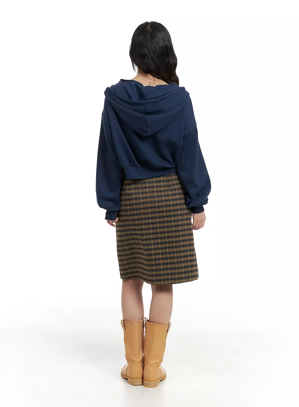 Plaid Midi Skirt OM422