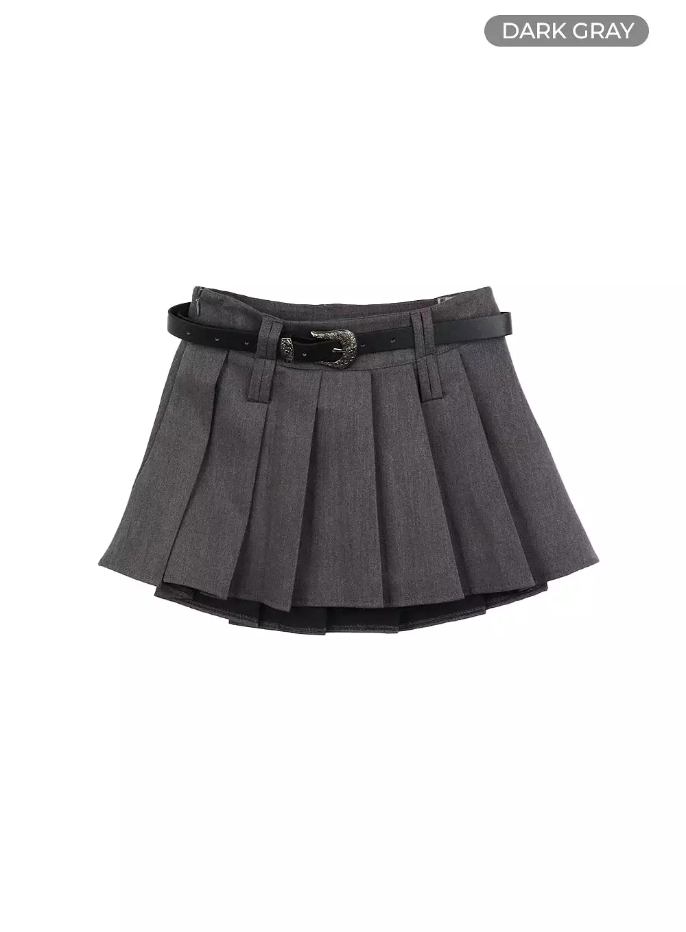 Pleated Mini Skirt with Belt IA417