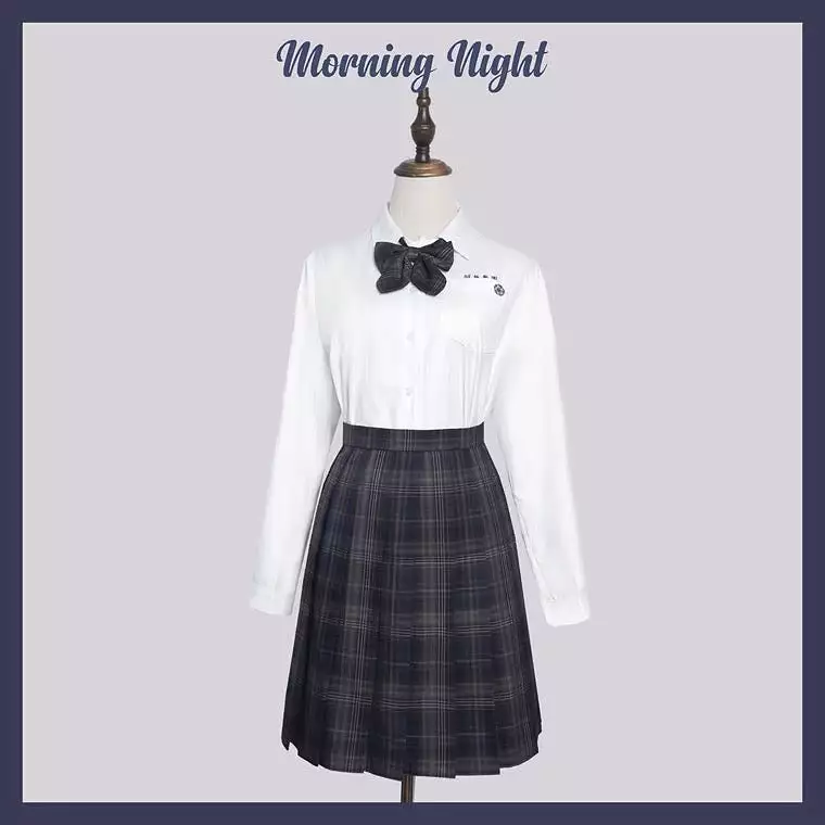 Plus size Pleated skirt paid skirt morning night premium Japan uniform style skirt