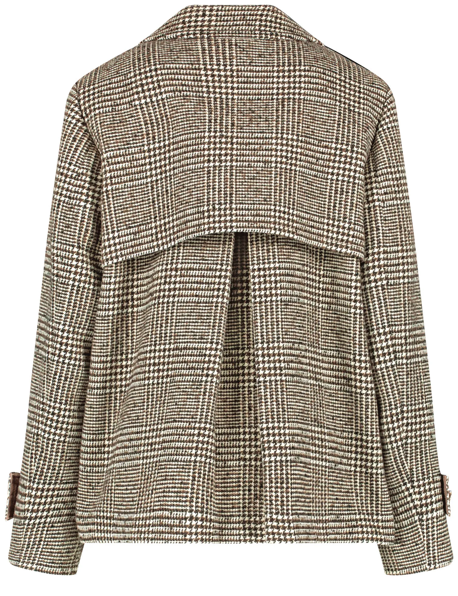 Prince of Wales check pea coat