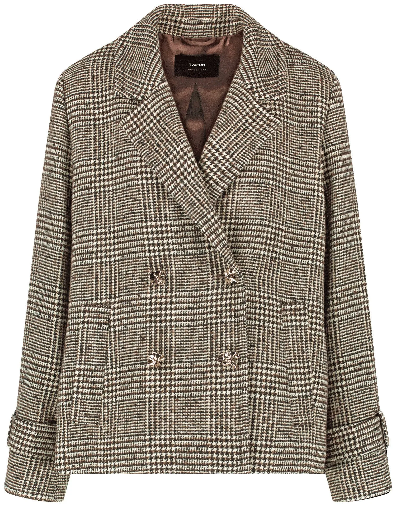 Prince of Wales check pea coat