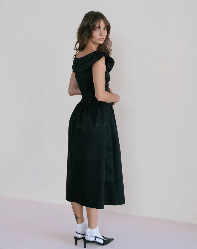 Radovan Midi Dress in Black