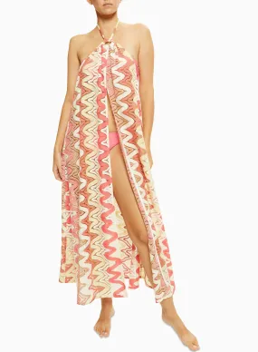 Ramy Brook - Neva Dress - Deep Rose Open Chevron Knit