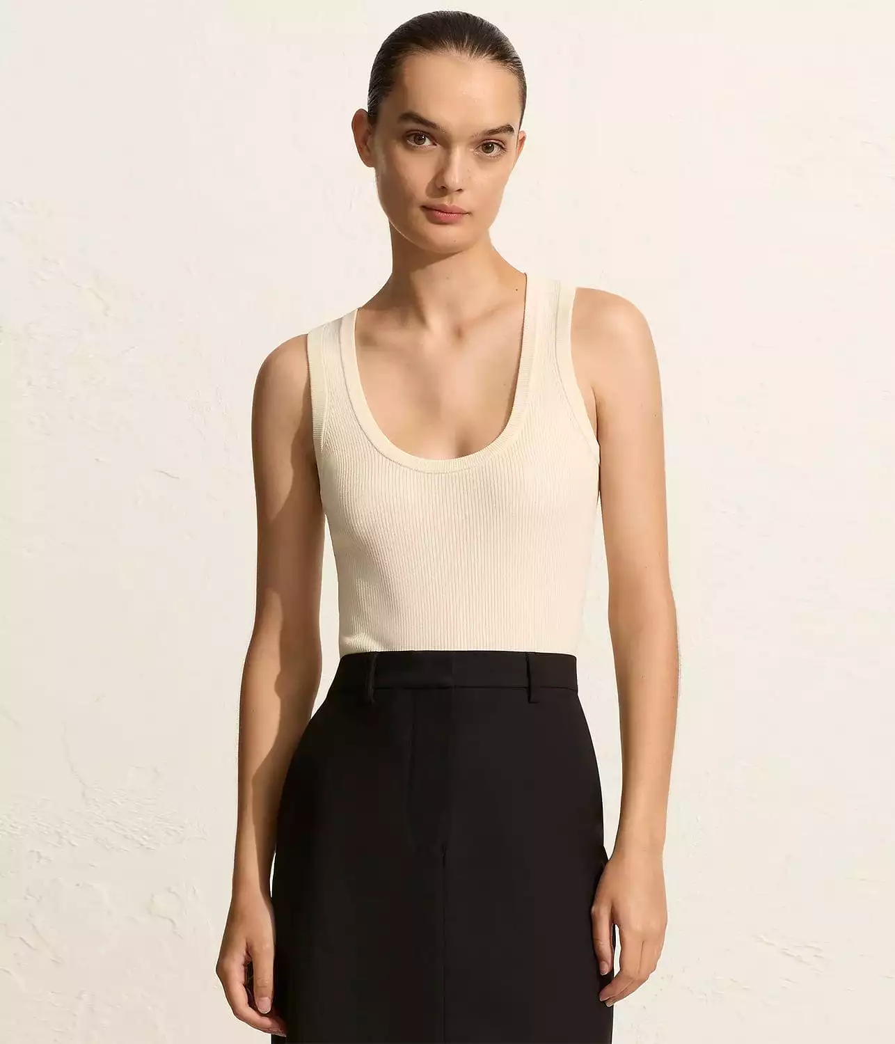 RELAXED TAILORED SKIRT - BLACK