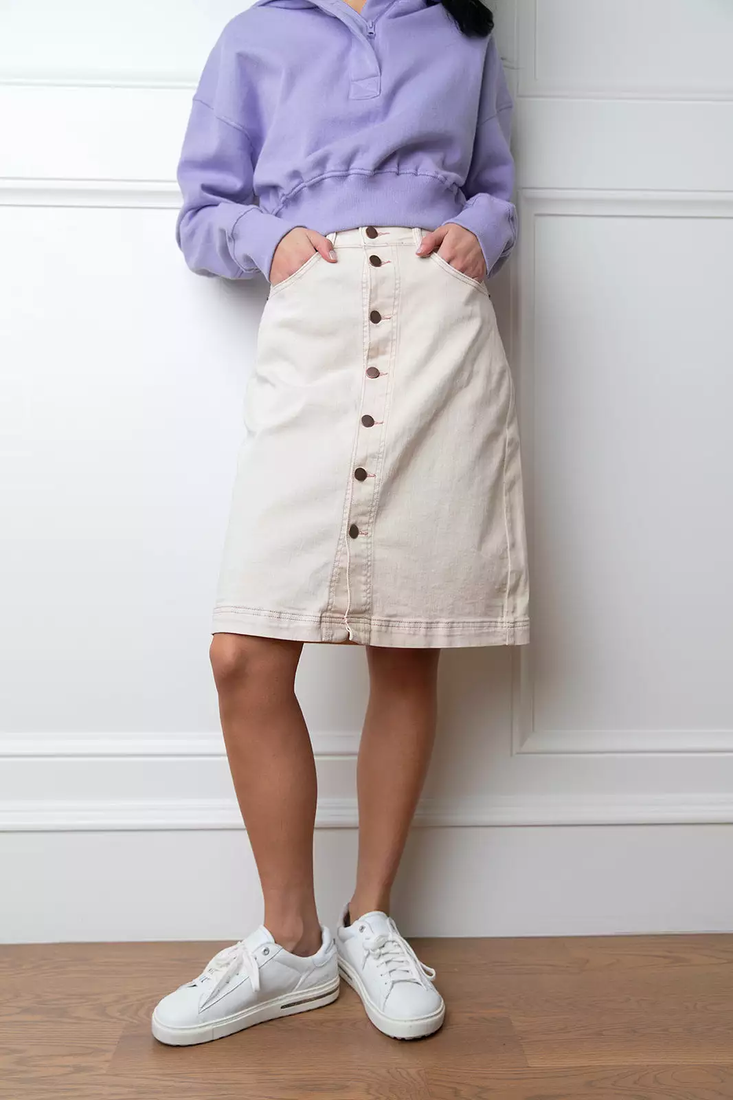 Remington Ivory Button Up Skirt