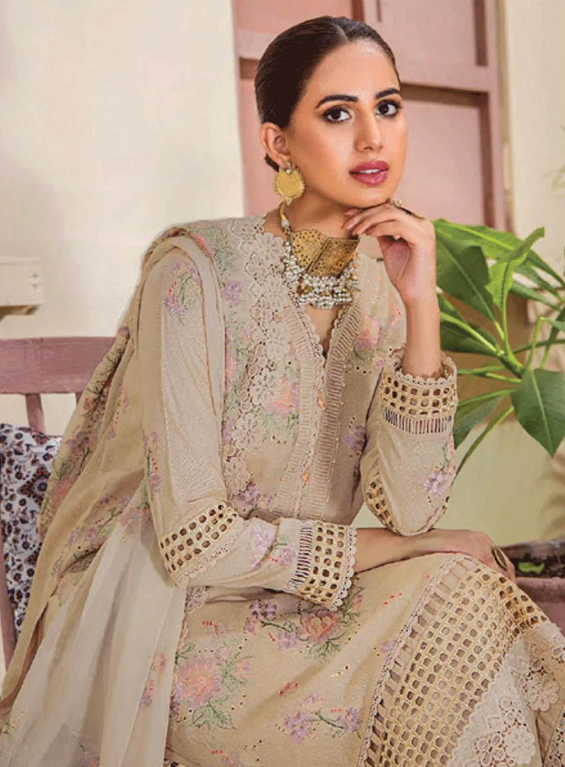 Rumli By Humdum Embroidered Karandi Unstitched 3 Piece Suit - HD23RK 04