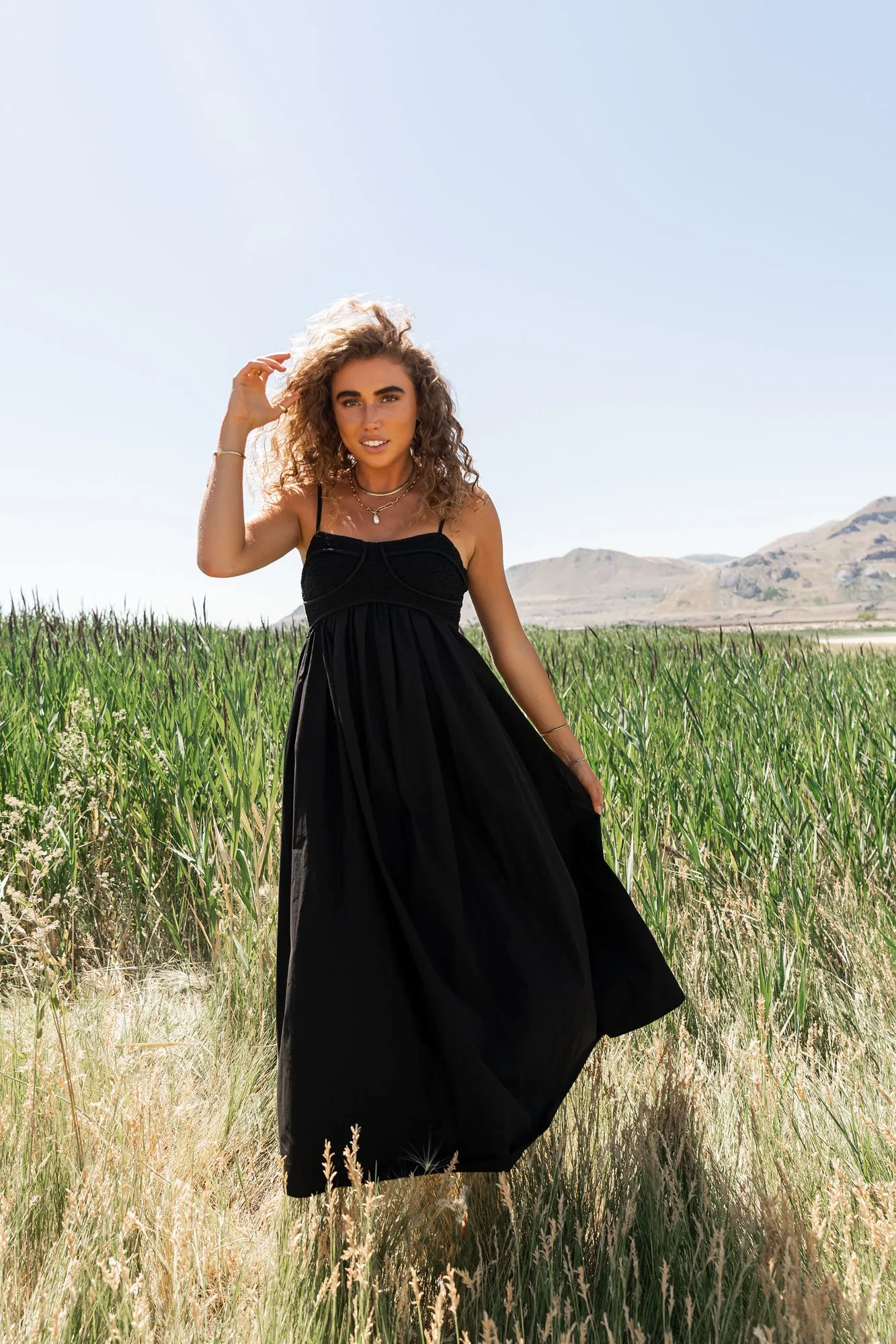 Sabine Midi Dress in Black - FINAL SALE