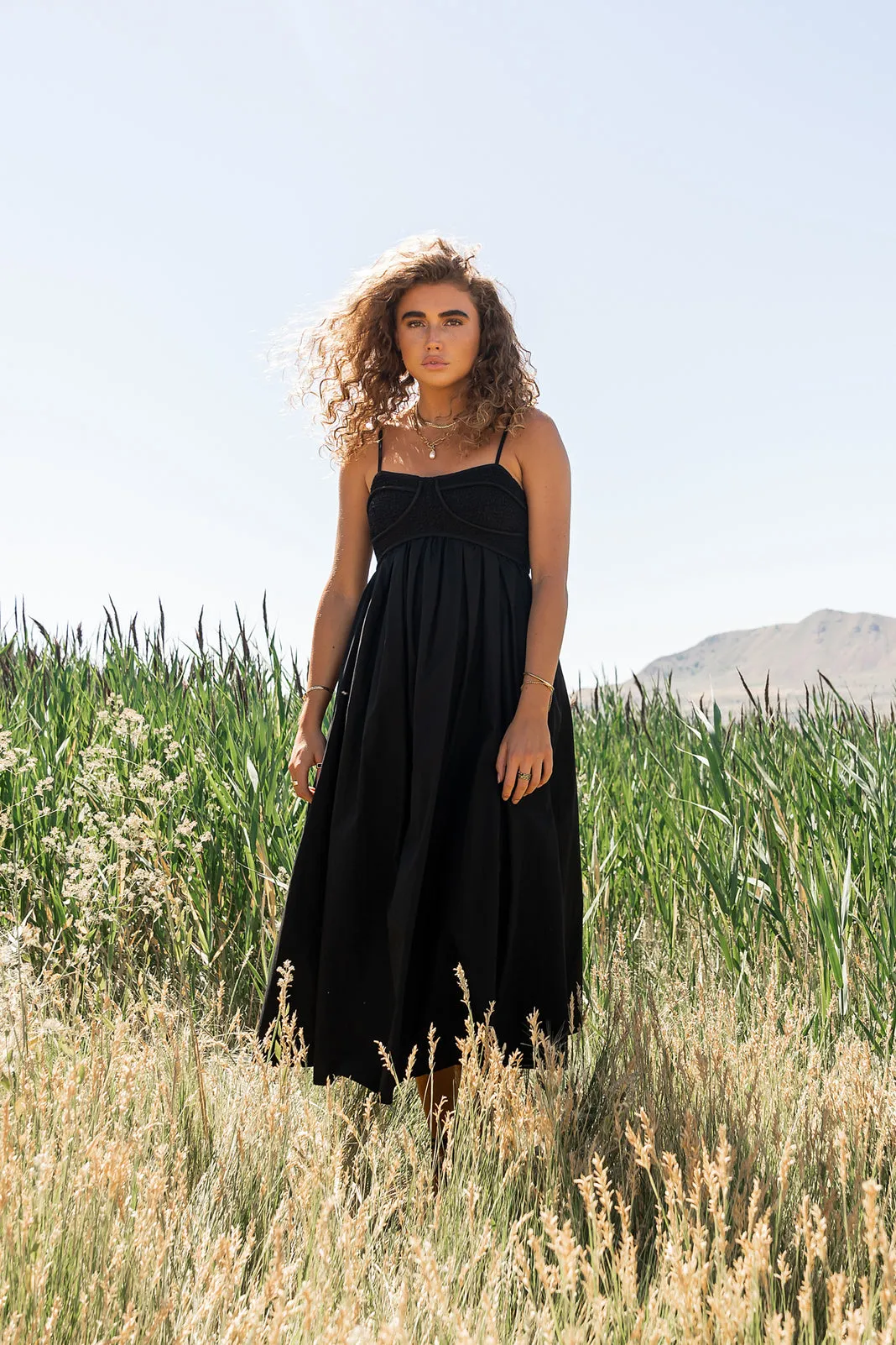 Sabine Midi Dress in Black - FINAL SALE