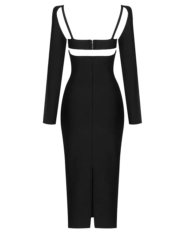 Safi Black Midi Dress