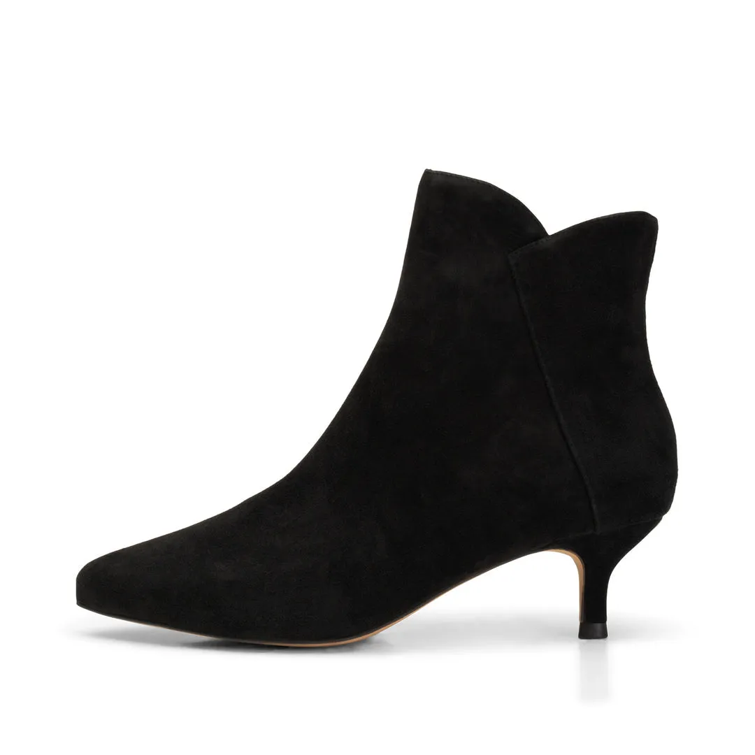 Saga Suede Ankle Boot Black & Leopard