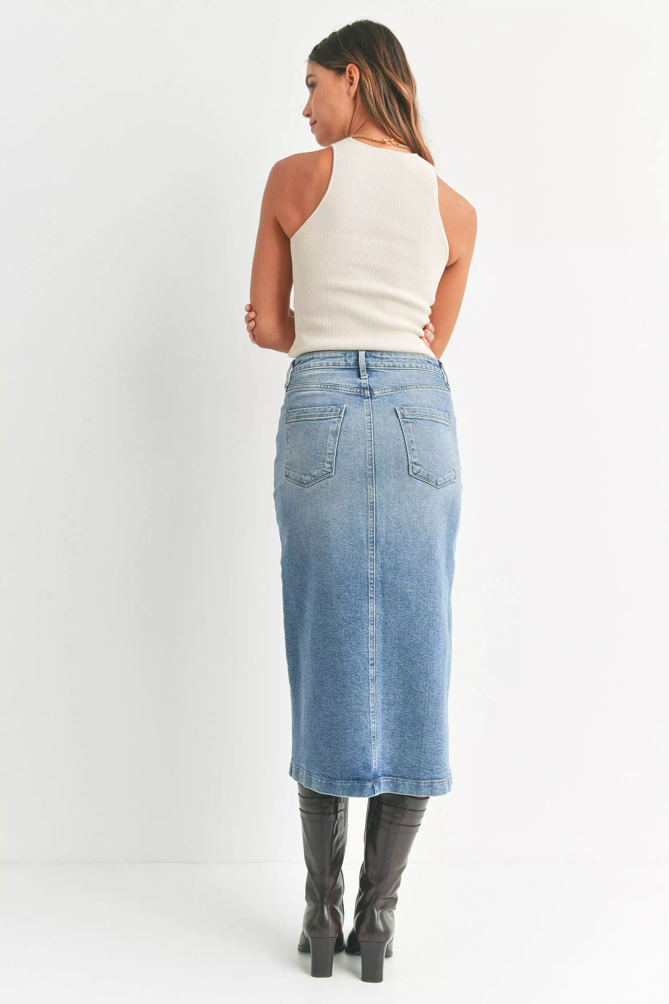 Sasha Denim Midi Skirt