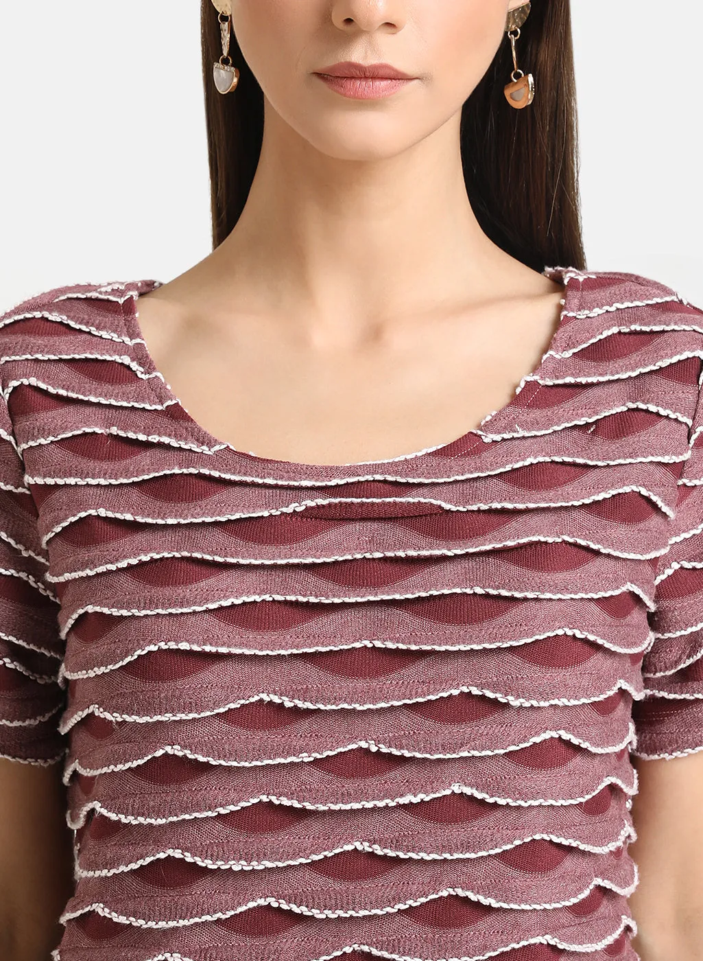 Scallop Knit T-Shirt