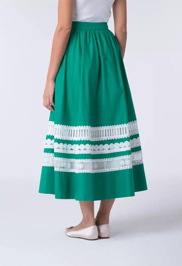 Schiffli Trim Maxi Skirt