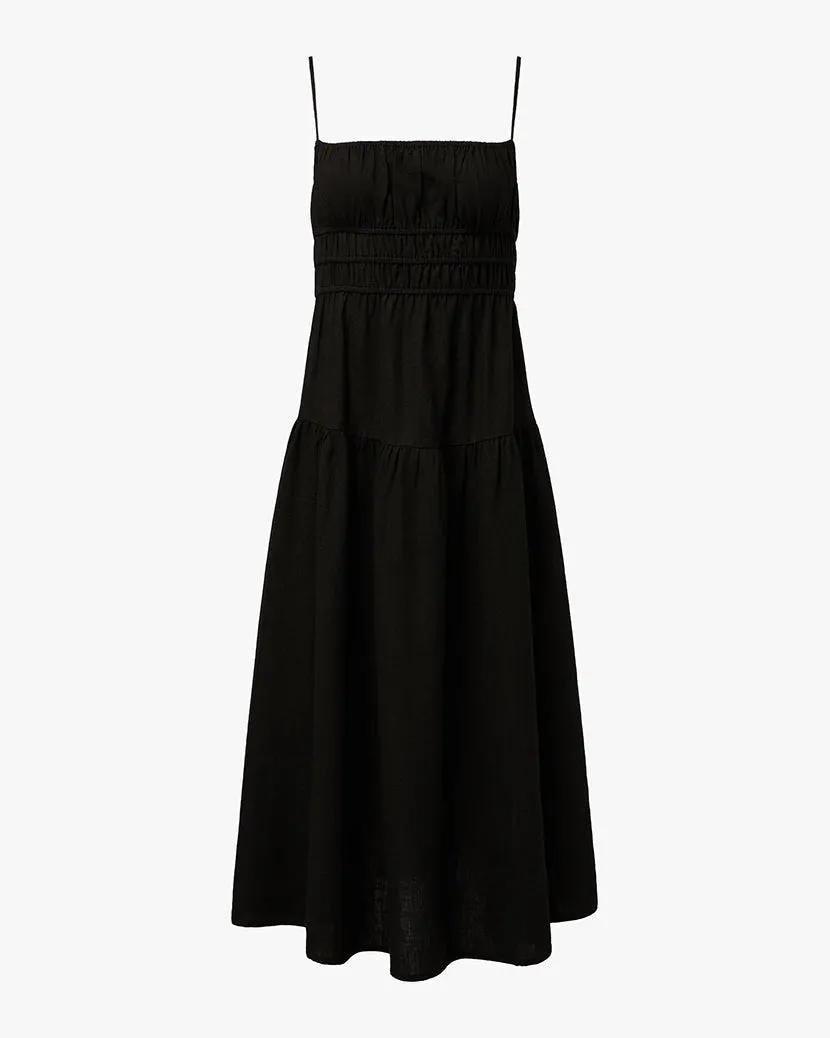 Scrunchie Midi Dress | Black