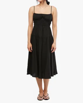 Scrunchie Midi Dress | Black