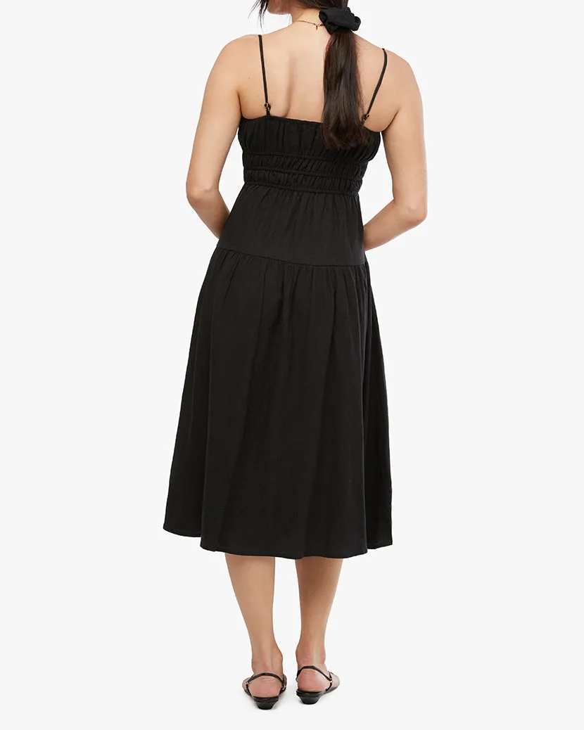 Scrunchie Midi Dress | Black