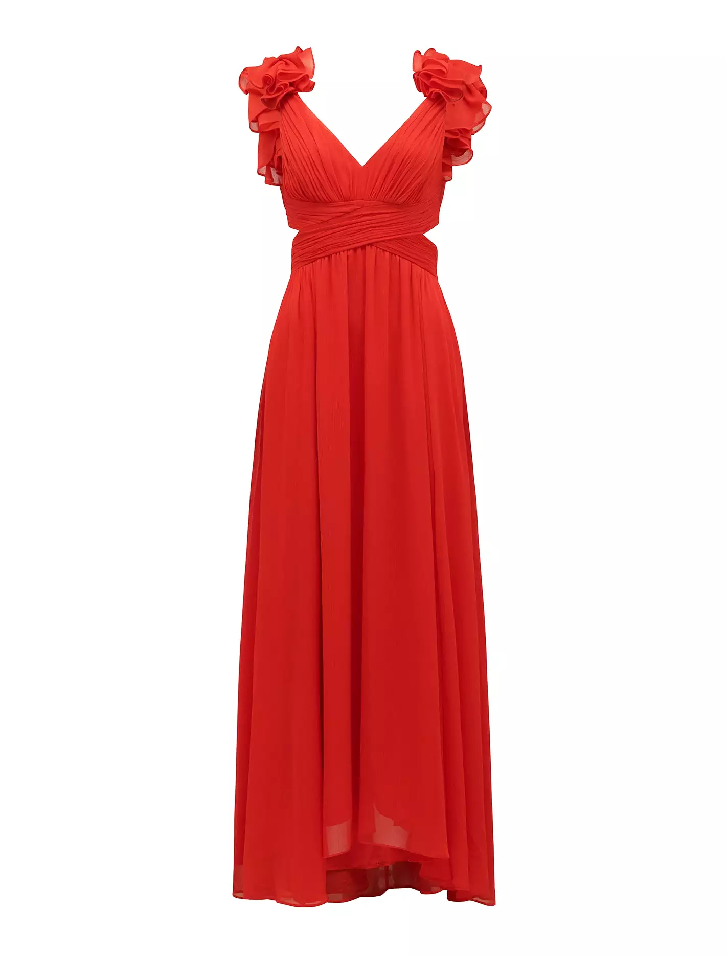 Selena Ruffle Shoulder Maxi Dress