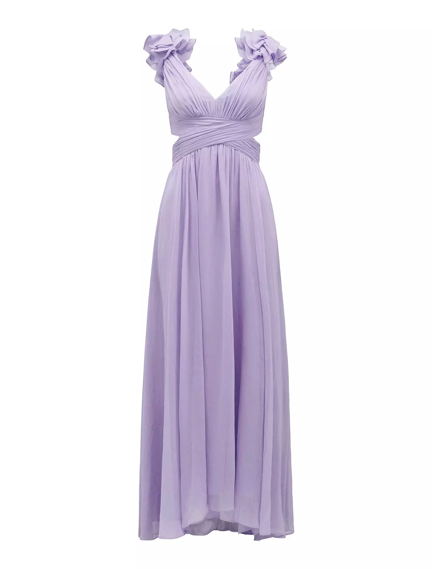 Selena Ruffle Shoulder Maxi Dress