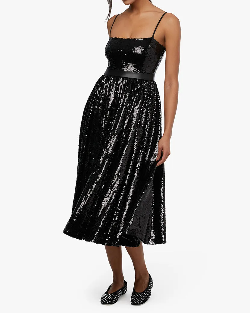 Sequin Midi Dress | Black