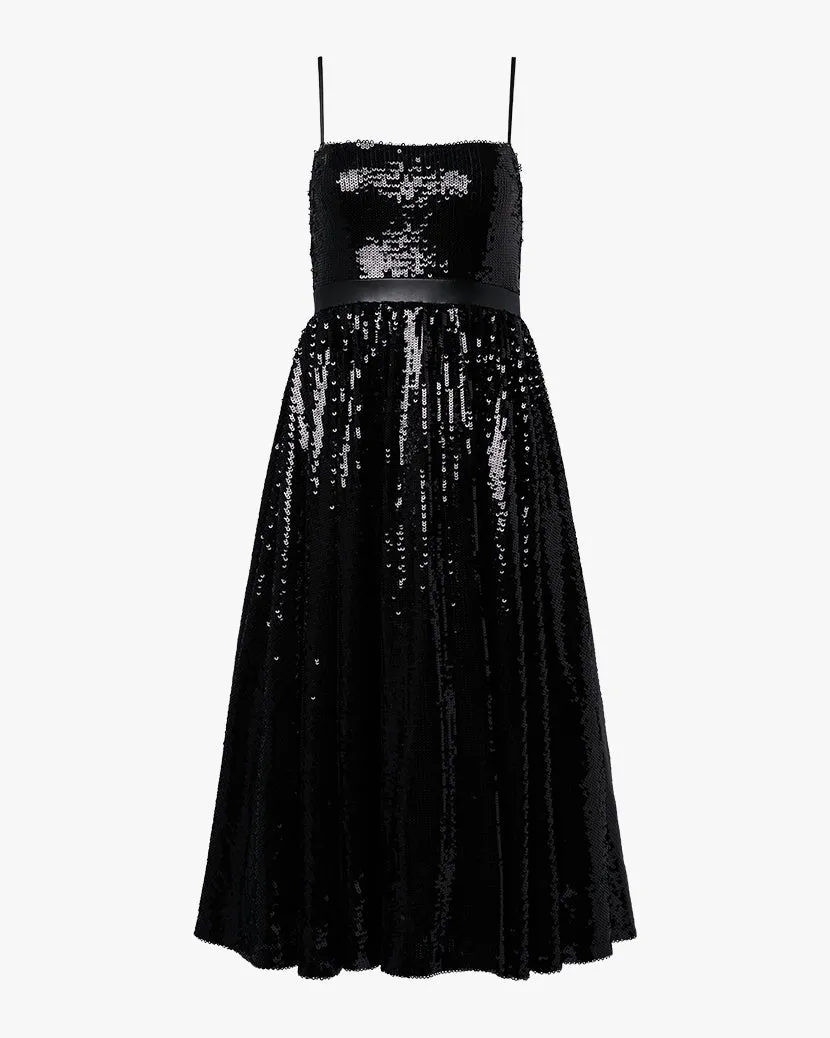 Sequin Midi Dress | Black