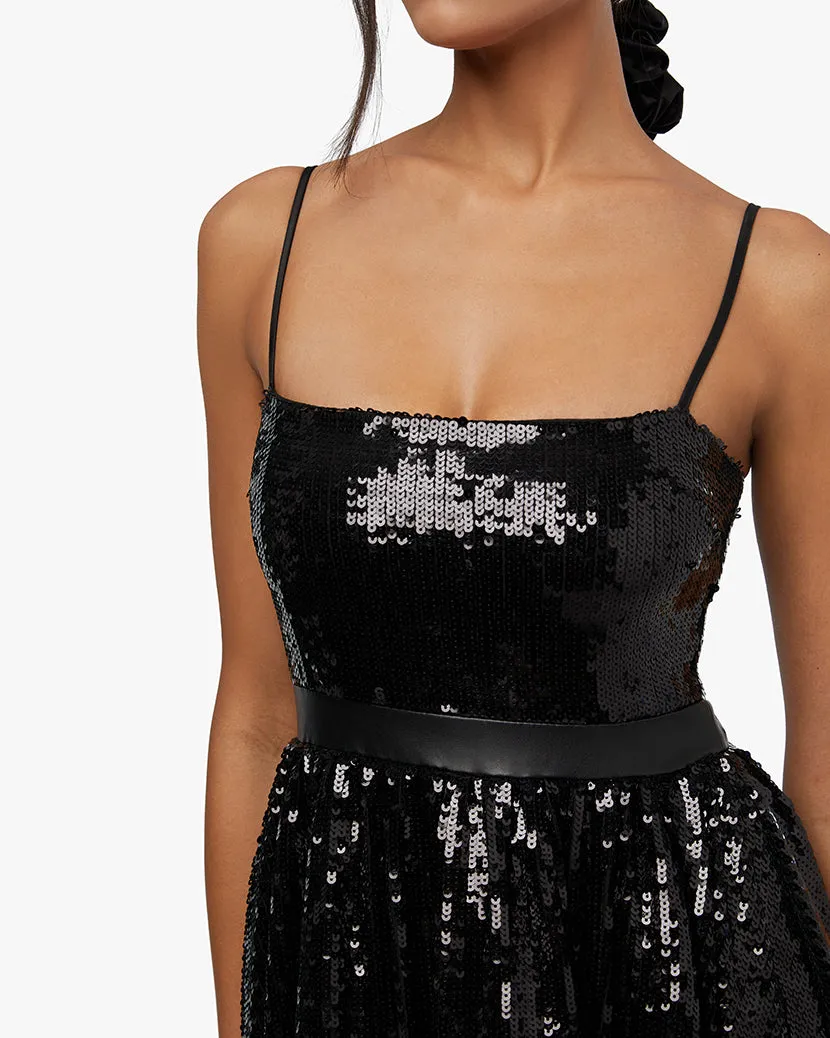 Sequin Midi Dress | Black