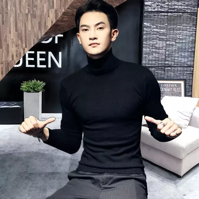 Sexy Brand Knitted Pullovers Men Solid Color Casual Male Sweater