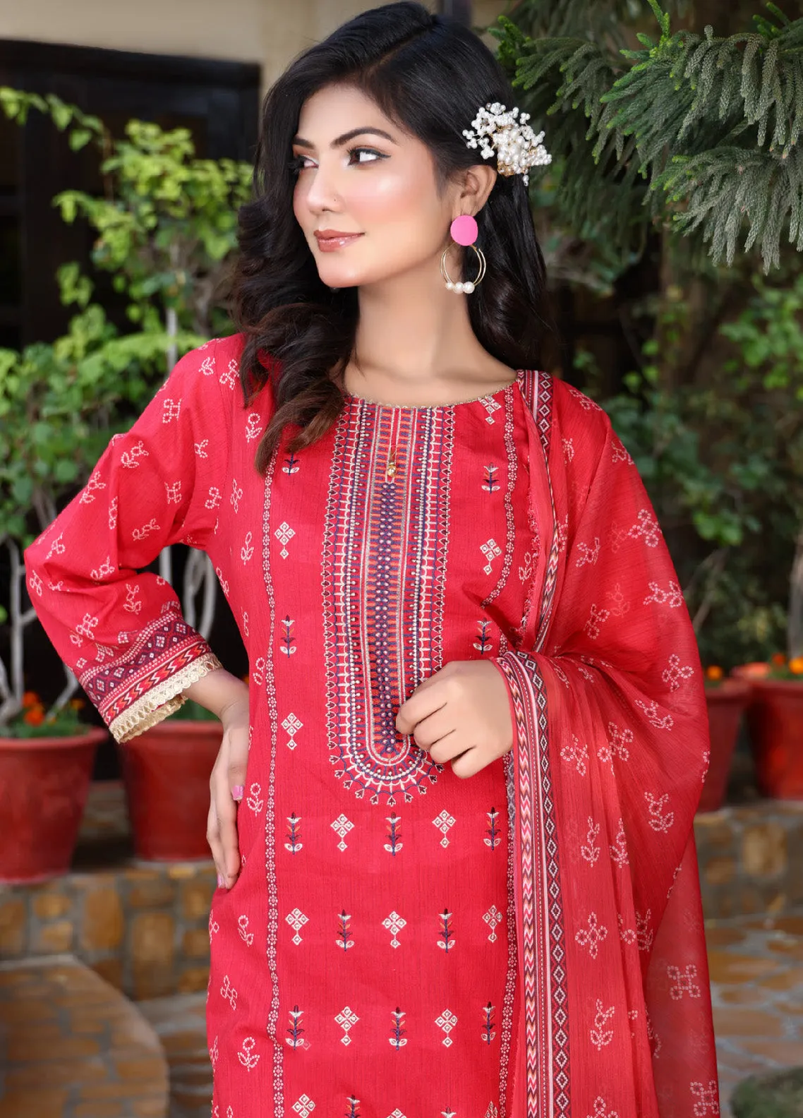 Shirley By MTF Embroidered Digital Lawn 3 Piece Unstitched Suit MTF24SEDPL-01