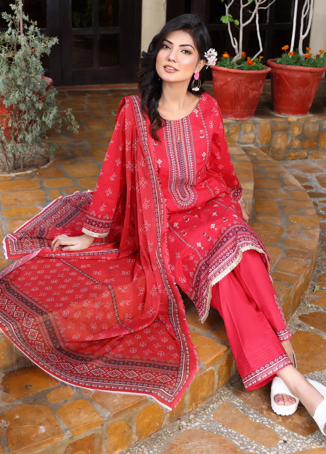 Shirley By MTF Embroidered Digital Lawn 3 Piece Unstitched Suit MTF24SEDPL-01