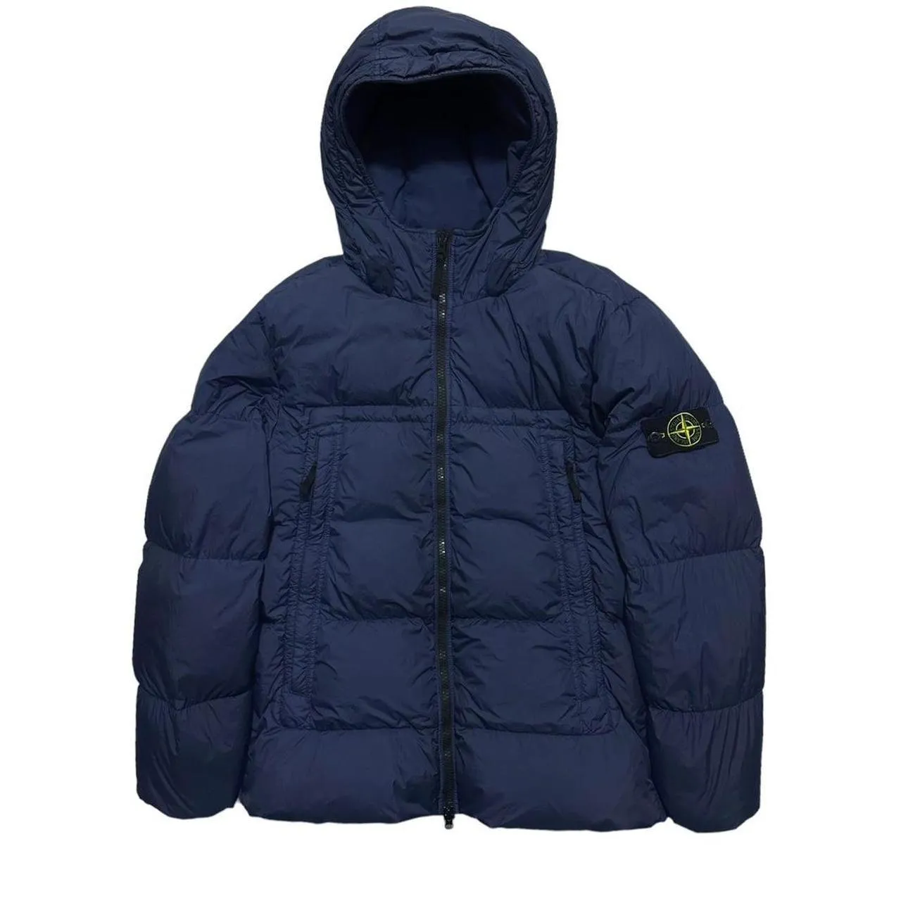 Stone Island Blue Garment Dyed Crinkle Reps NY Down Jacket