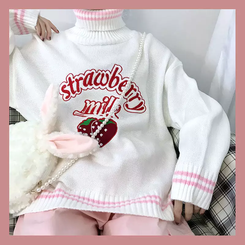 Strawberry Turtleneck Sweater AD11817