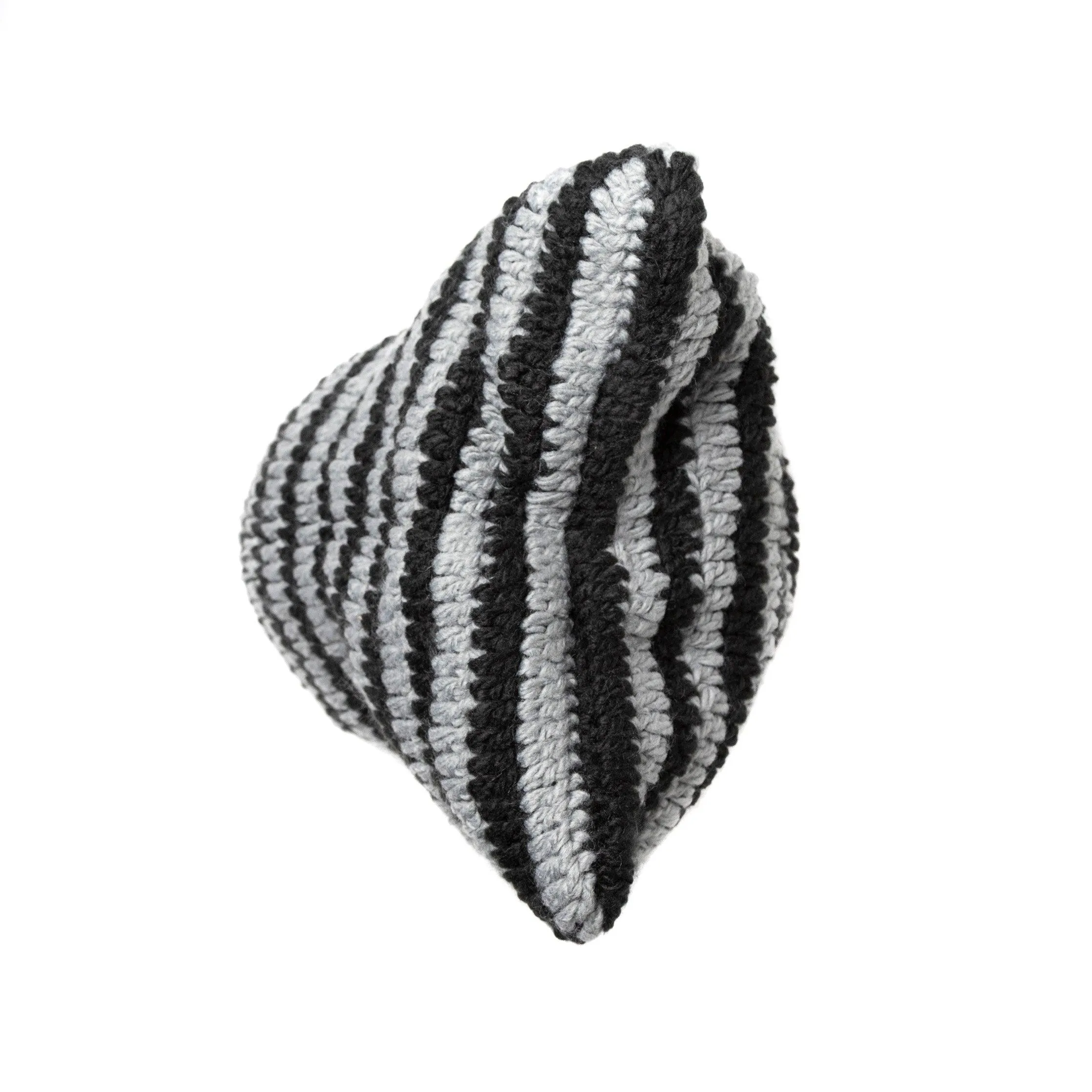 Striped Crochet Black/Grey Beanies