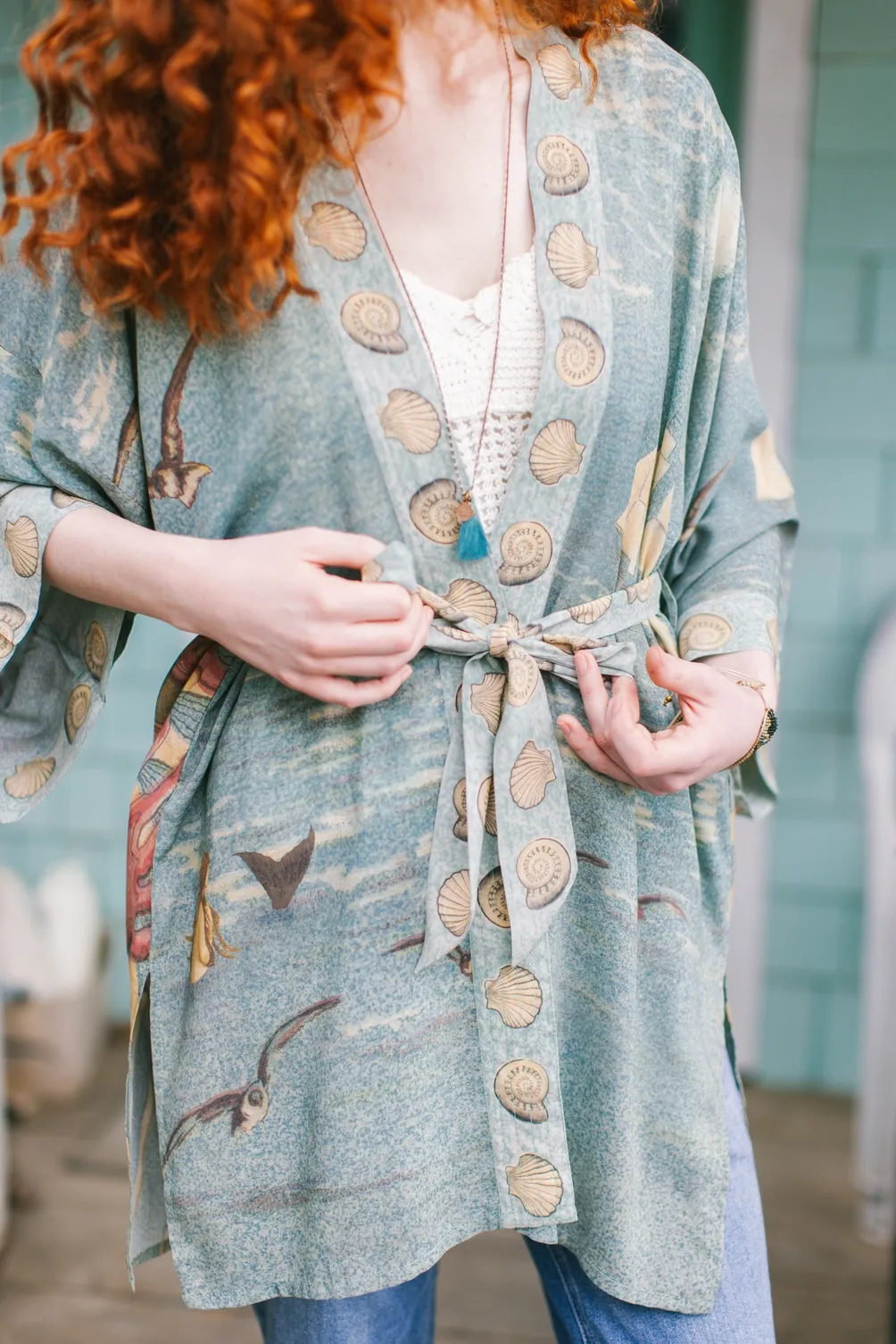 Sunrise Land Artisan Bamboo Duster Robe Kimono