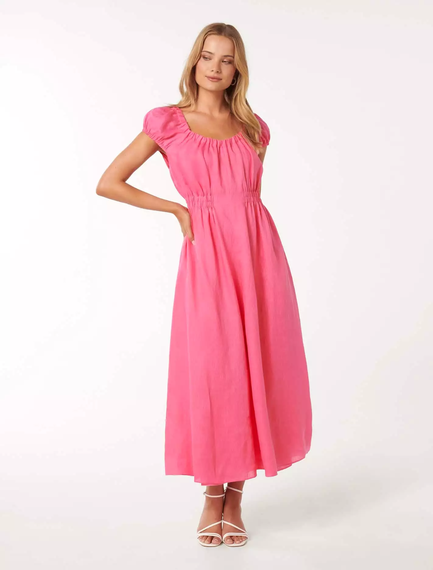 Tali Cap Sleeve Midi Dress