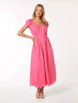 Tali Cap Sleeve Midi Dress