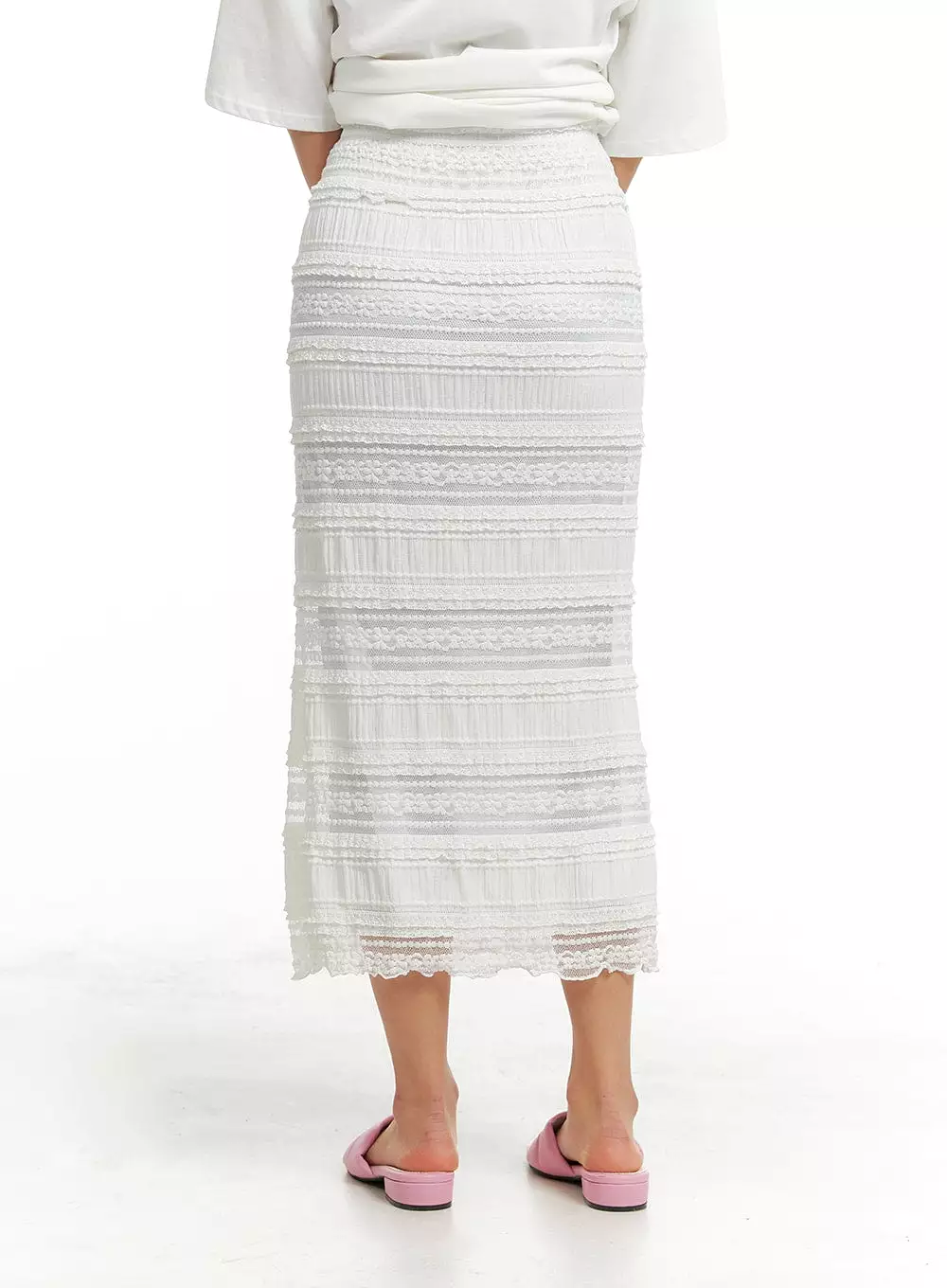 Textured Lace Maxi Skirt OM427