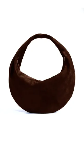 The Medium Olivia Hobo Bag - Coffe Suede