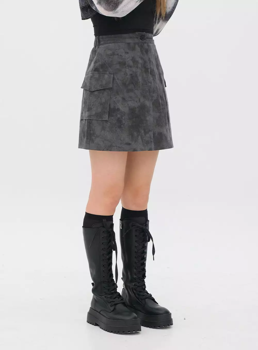 Tie Dye Cargo Mini Skirt CM11