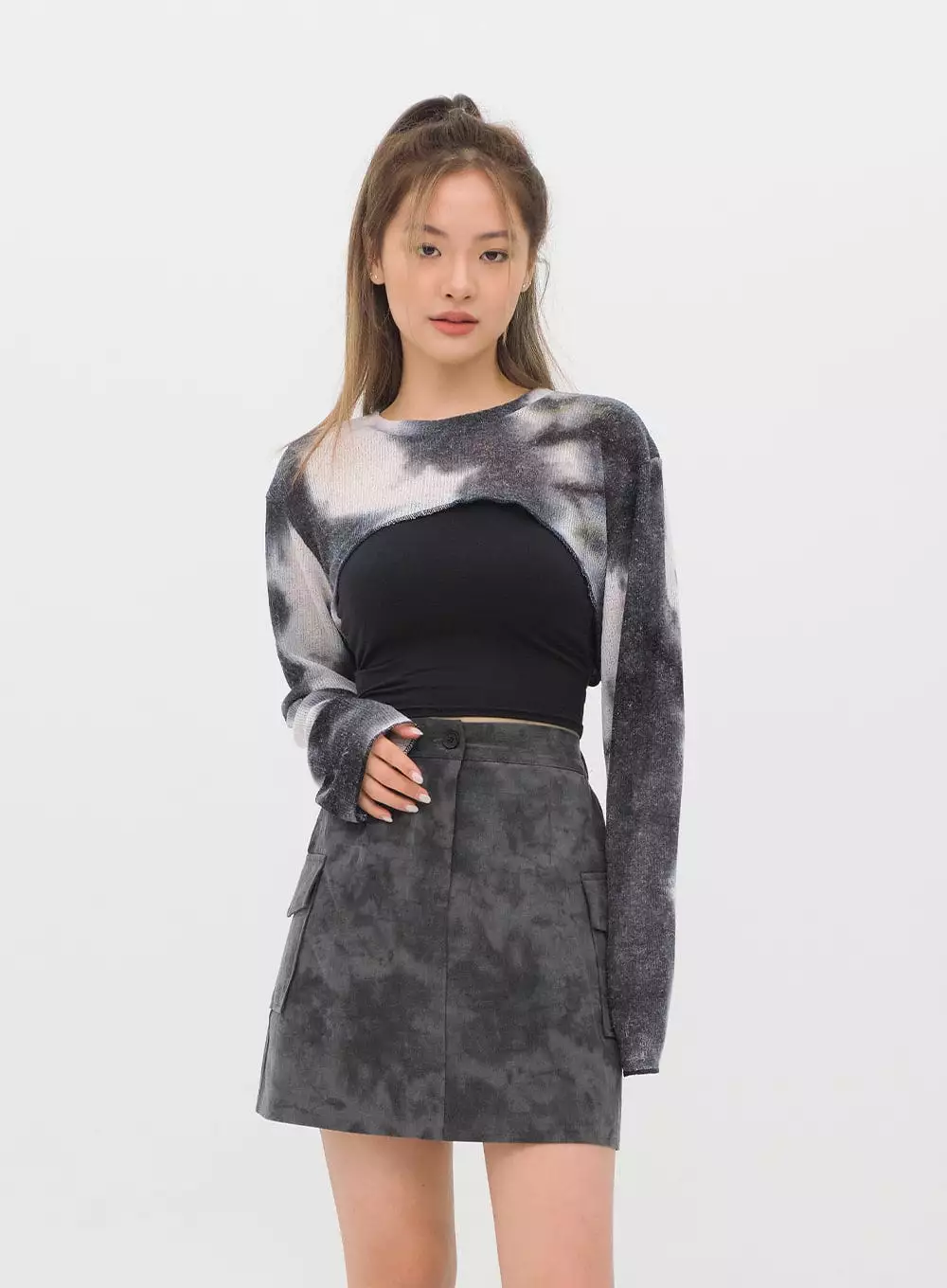 Tie Dye Cargo Mini Skirt CM11