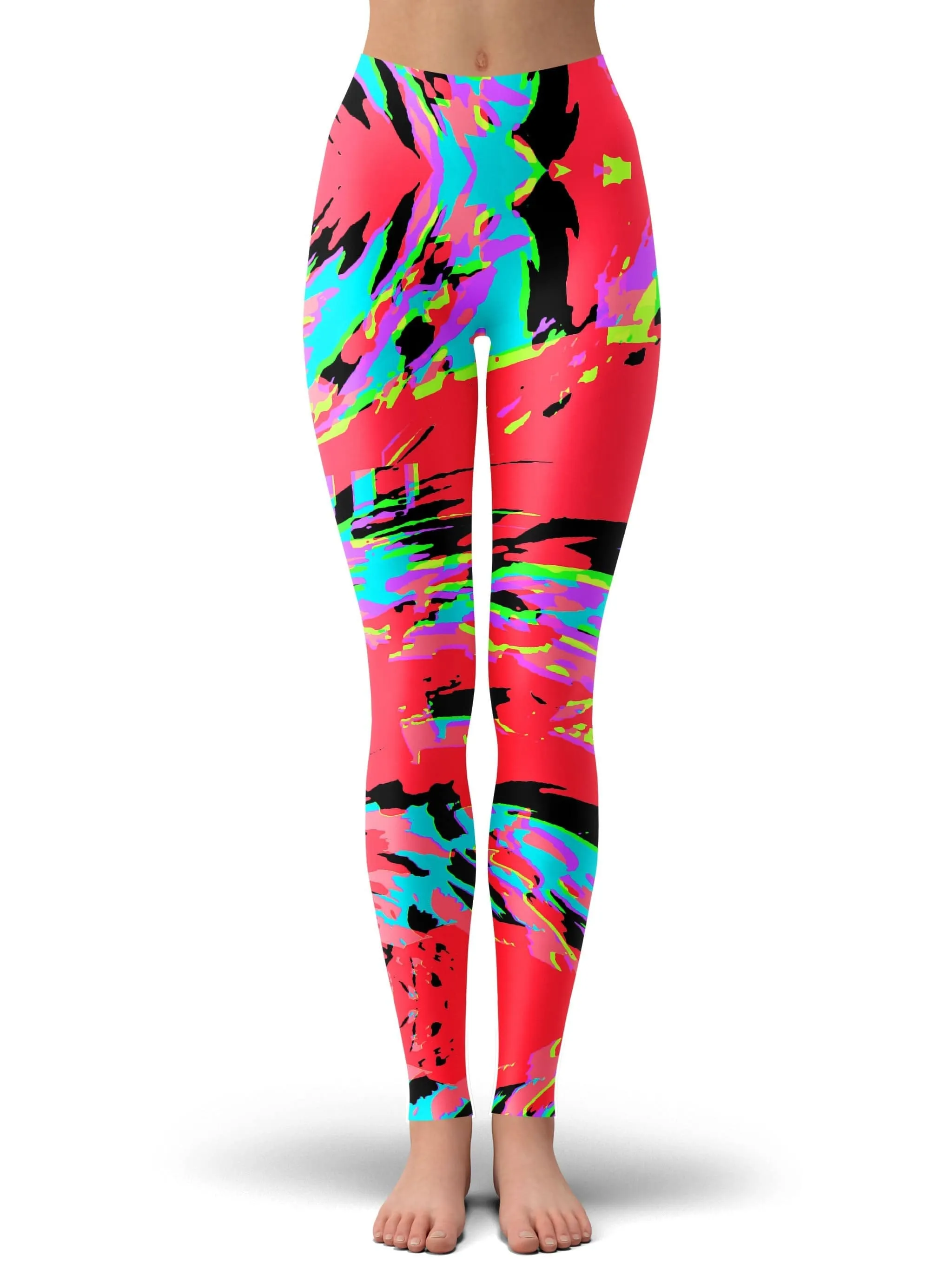 Tropical Coral Glitch Leggings