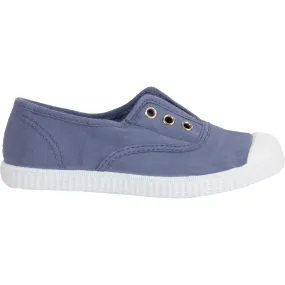 Trotters London Hampton Canvas Plum Sneaker, Steel Blue