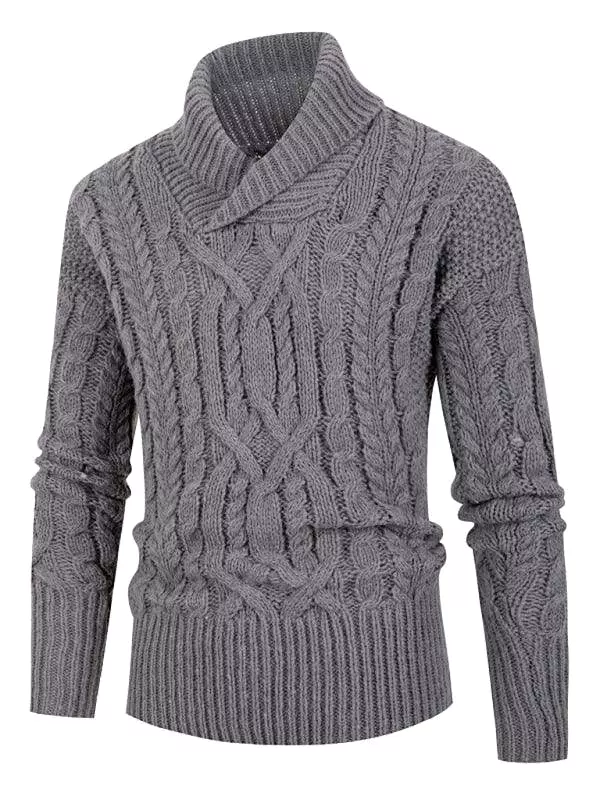 Twist V-Neck Men Pullover Sweater