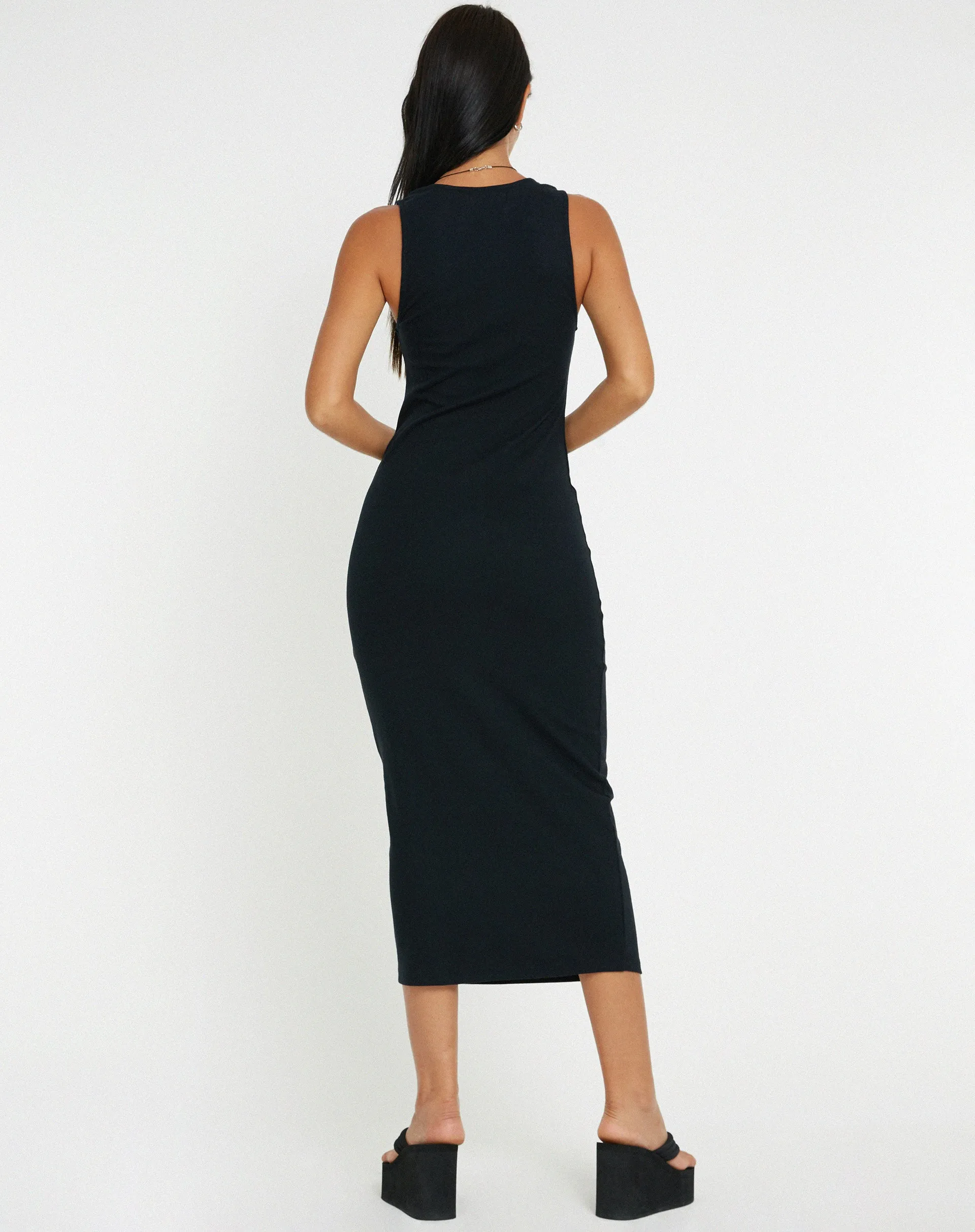 Uzma Midi Dress in Black