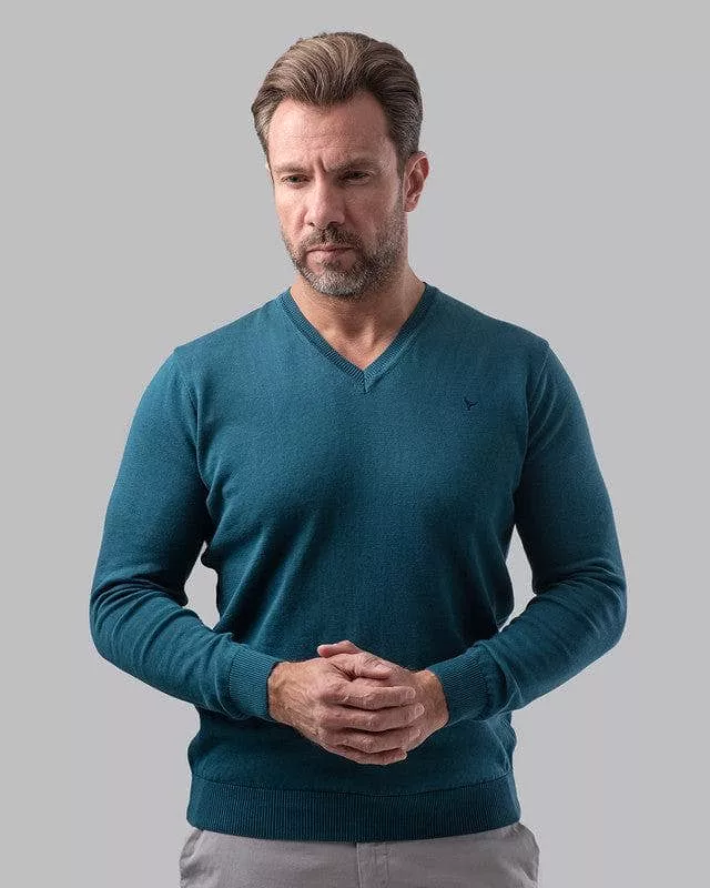 V-NECK PLAIN SWEATER - GINZARY