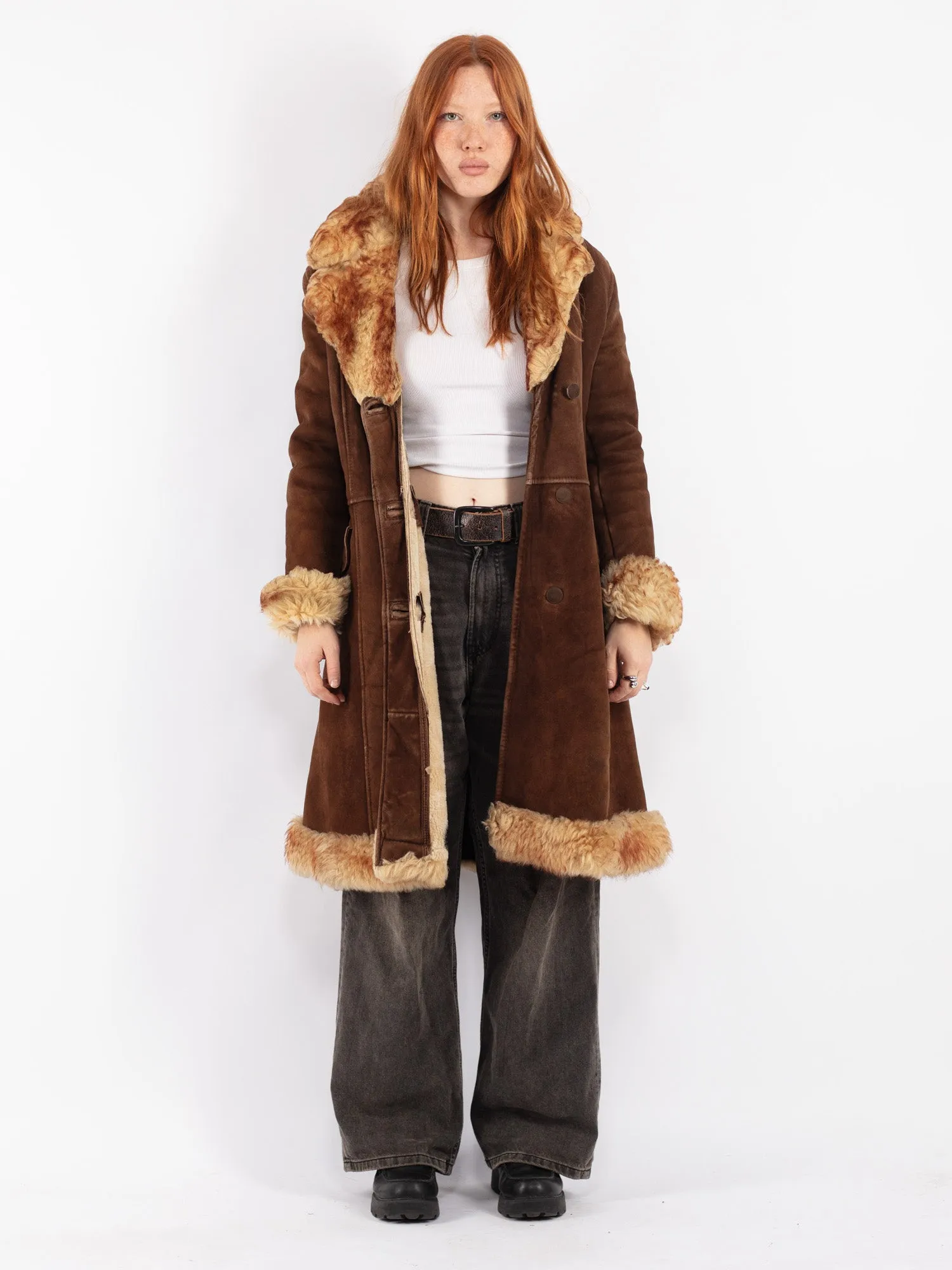 Vintage 70's Penny Lane Sheepskin Coat in Brown