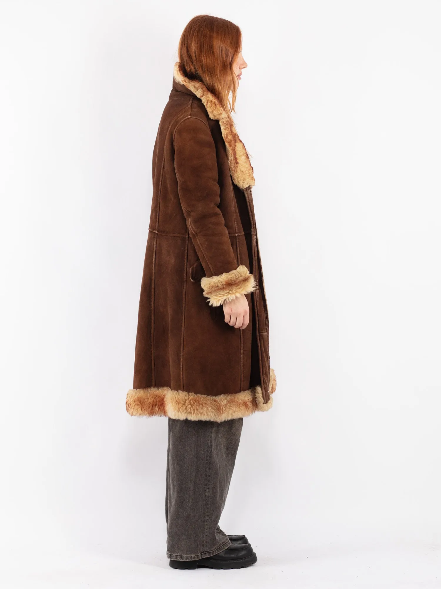 Vintage 70's Penny Lane Sheepskin Coat in Brown