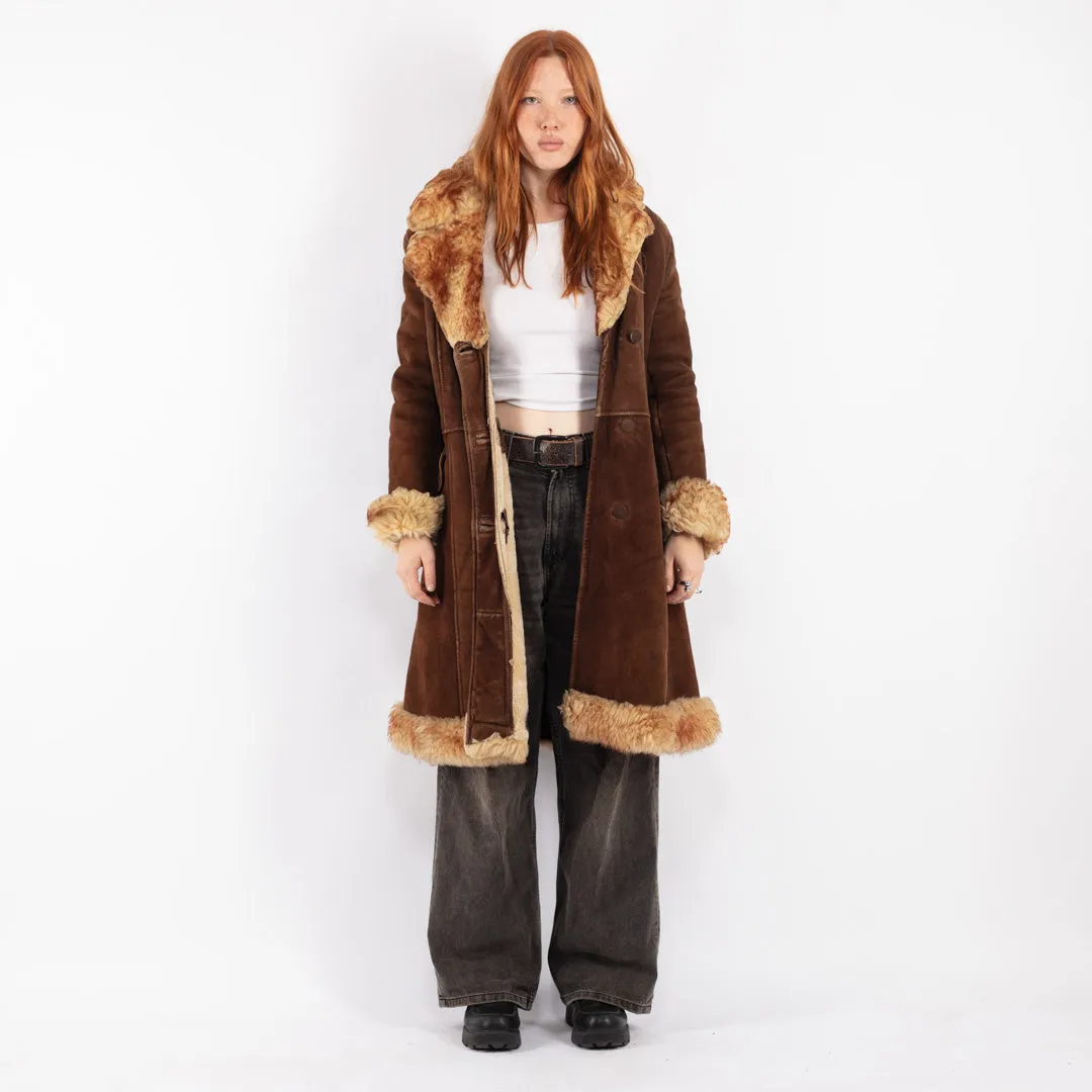 Vintage 70's Penny Lane Sheepskin Coat in Brown