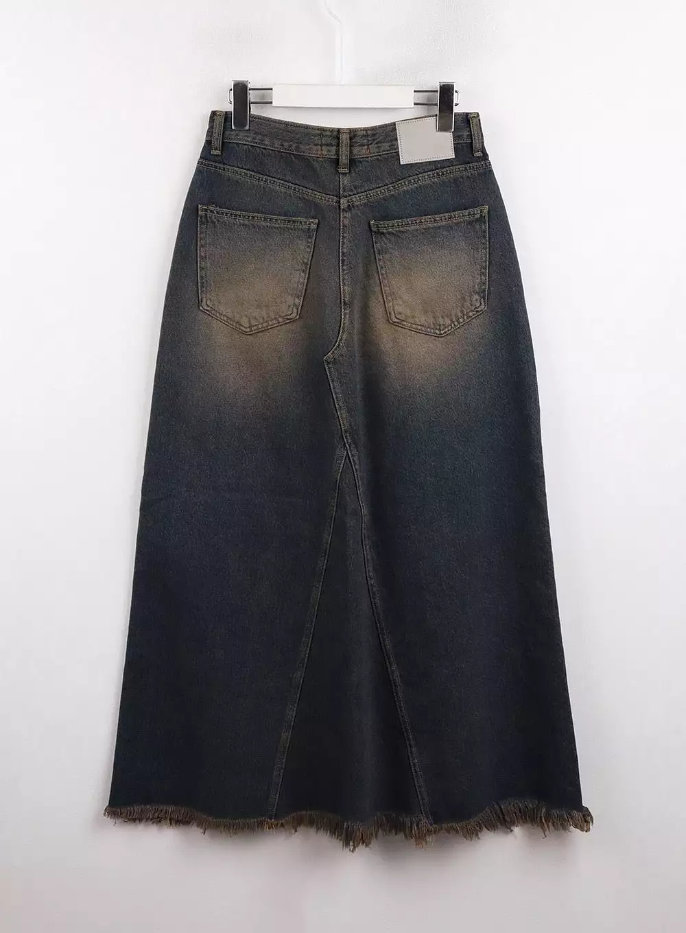 Washed Denim Maxi Skirt CJ418