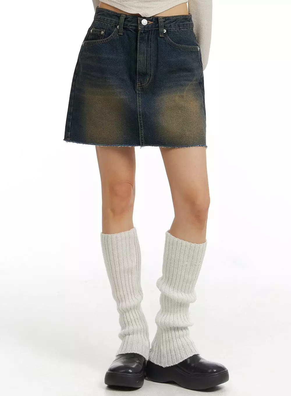 Washed Denim Mini Skirt CJ416